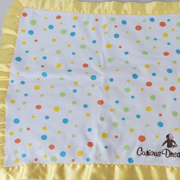 Curious George Dreamer Lovey Security Baby Blanket Colorful Polka Dot Monkey - Picture 2 of 6